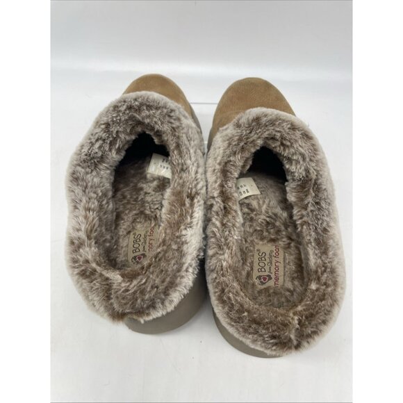 Skechers BOBS Women's Keepsakes Lite Cozy Comfort Clog Slippers Brown Size 8 - Picture 3 of 13
